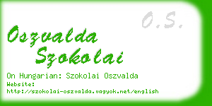 oszvalda szokolai business card
